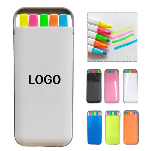 Five-Piece Multicolor Ink Highlighter Set