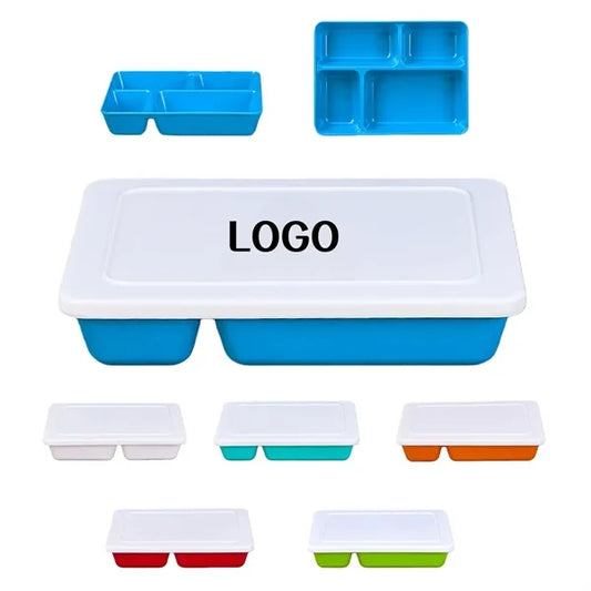 9in Four Compartment Fast Food Plate With White Lid