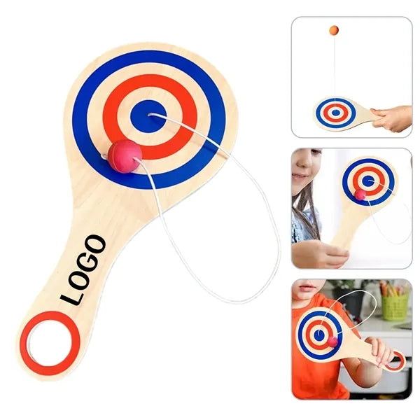 11in Sports Party Favors Wooden Paddle Balls with String