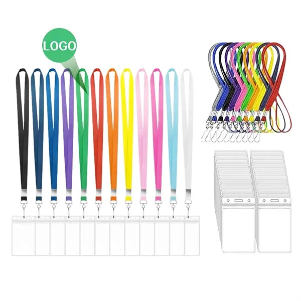 Polyster Work ID Card Holder Lanyard Set