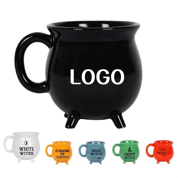 12oz Halloween Cauldron Ceramic Mug for Witches Brew Lovers