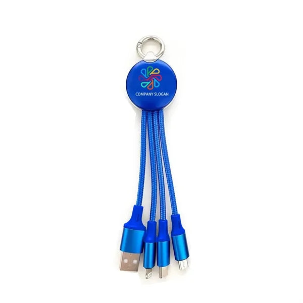 3 in1 Multi-function LED Light Up Charging Cable with Keycha