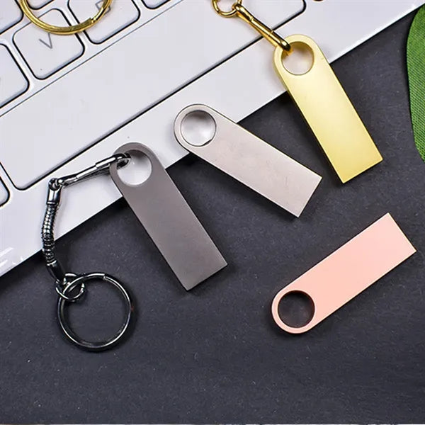 High-Speed USB 32GB Metal Flash Drive with Keychain