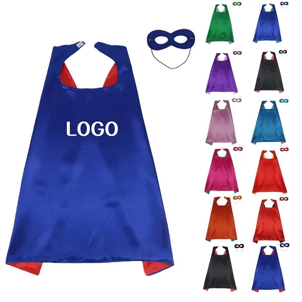 Double Sided Kids Superhero Dress Up Capes and Masks