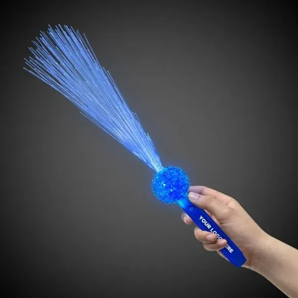 Blue LED Flashing Fiber Optic Light Up Glow Wand