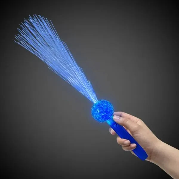 Blue LED Flashing Fiber Optic Light Up Glow Wand