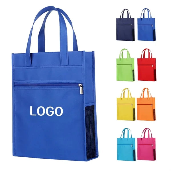 Portable Waterproof Oxford File Tote Bag with Handle Zipper