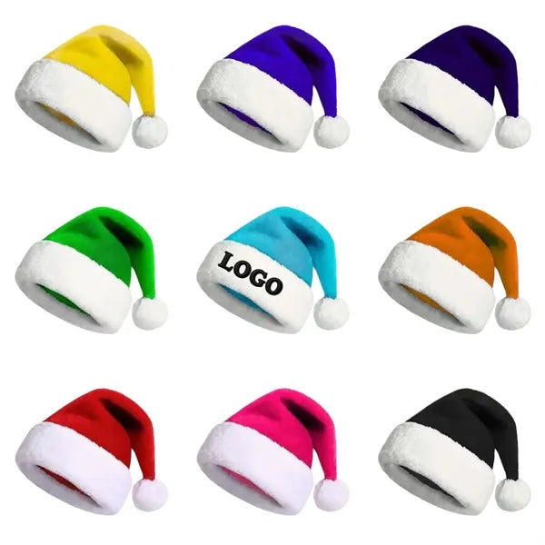 Unisex Christmas Santa Costume Short Plush Hat
