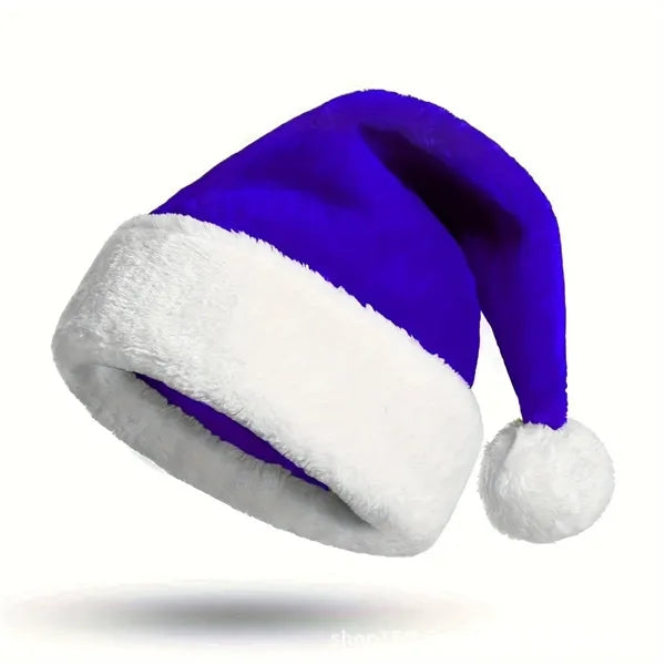 Unisex Christmas Santa Costume Short Plush Hat
