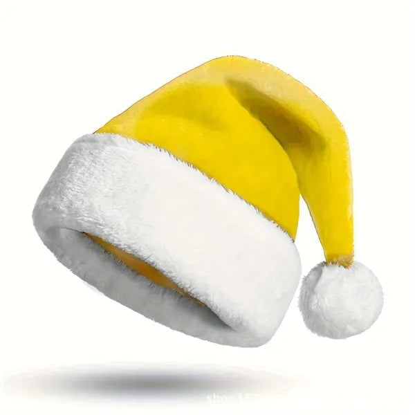 Unisex Christmas Santa Costume Short Plush Hat