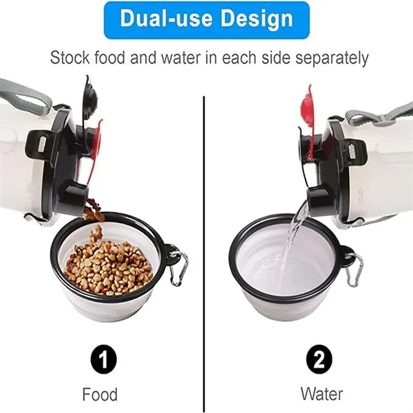 Dog Travel Water Bottle Collapsible Bowls 2-in-1
