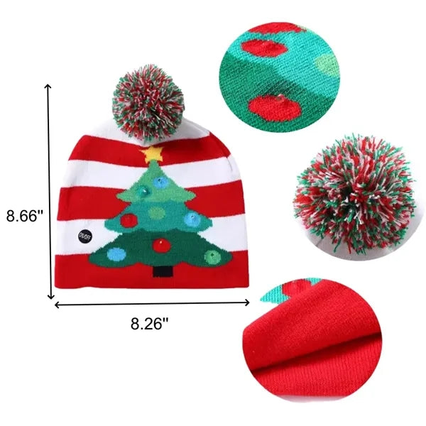 Christmas Knitted LED Light Up Cuffed Beanie