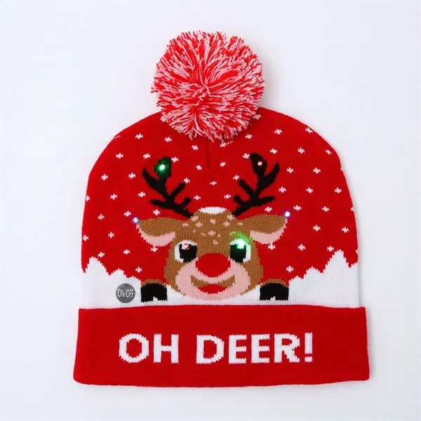 Christmas Knitted LED Light Up Cuffed Beanie