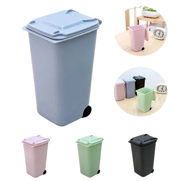 Trash Can Tiny with Lid Bin Pencil Holder Desk Organizer