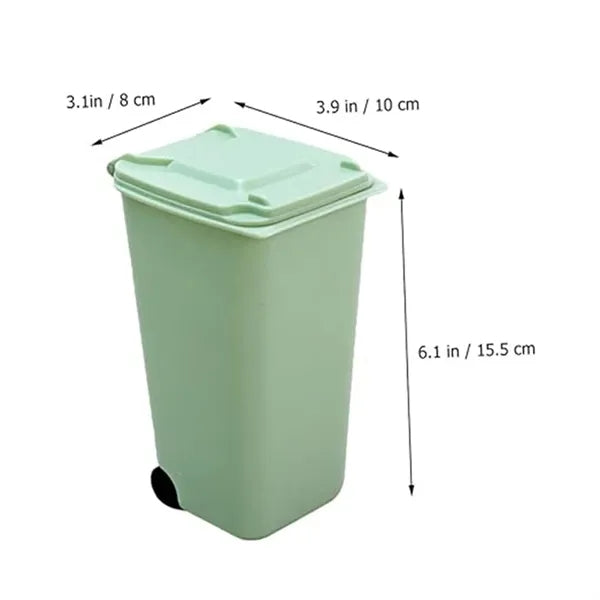 Trash Can Tiny with Lid Bin Pencil Holder Desk Organizer