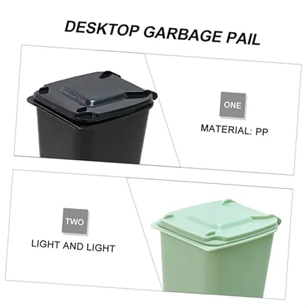 Trash Can Tiny with Lid Bin Pencil Holder Desk Organizer