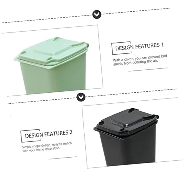 Trash Can Tiny with Lid Bin Pencil Holder Desk Organizer