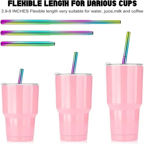 Travel Straw Collapsible Portable Stainless Steel Keychain