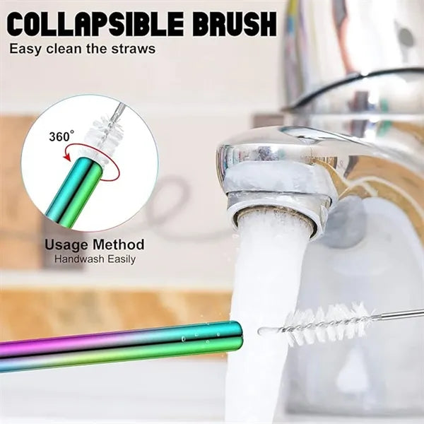 Travel Straw Collapsible Portable Stainless Steel Keychain