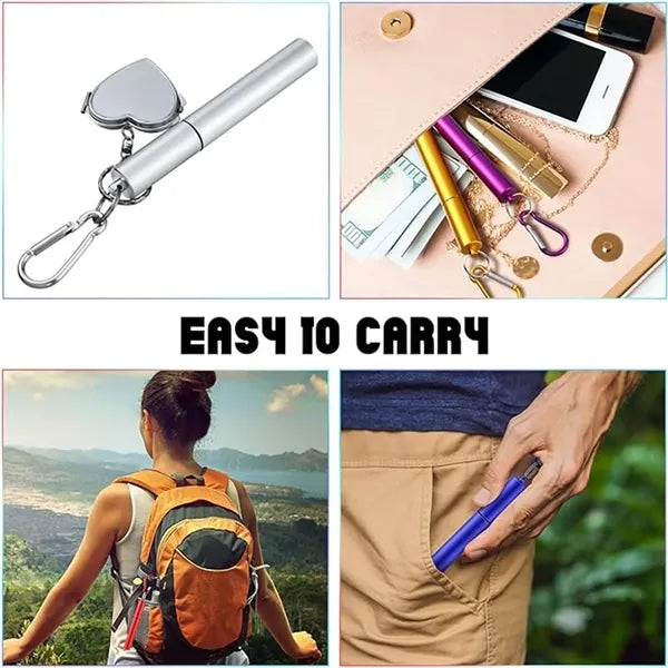 Travel Straw Collapsible Portable Stainless Steel Keychain