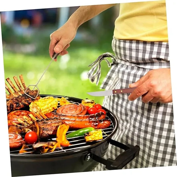 Set Multipurpose Tool Grilling for Outdoor Barbecue Wooden