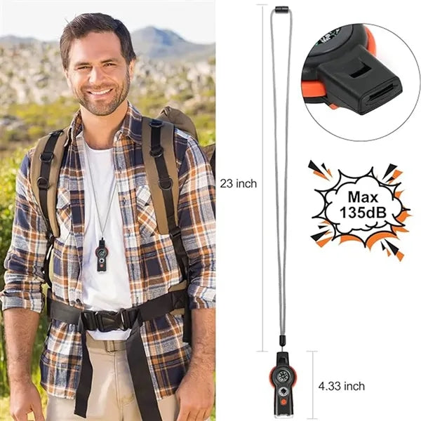 7 in 1Emergency Survival Function Whistle Multifunctional
