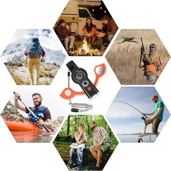 7 in 1Emergency Survival Function Whistle Multifunctional