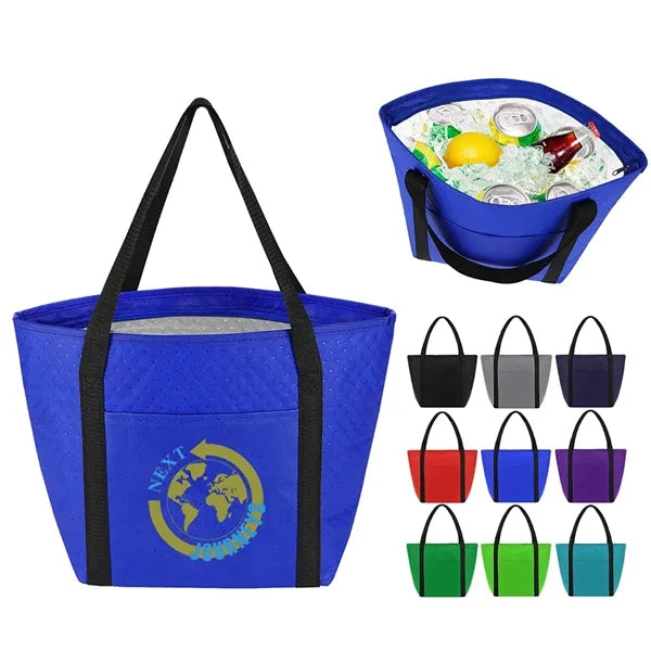 Zipper Cooler Tote With Front Pocket