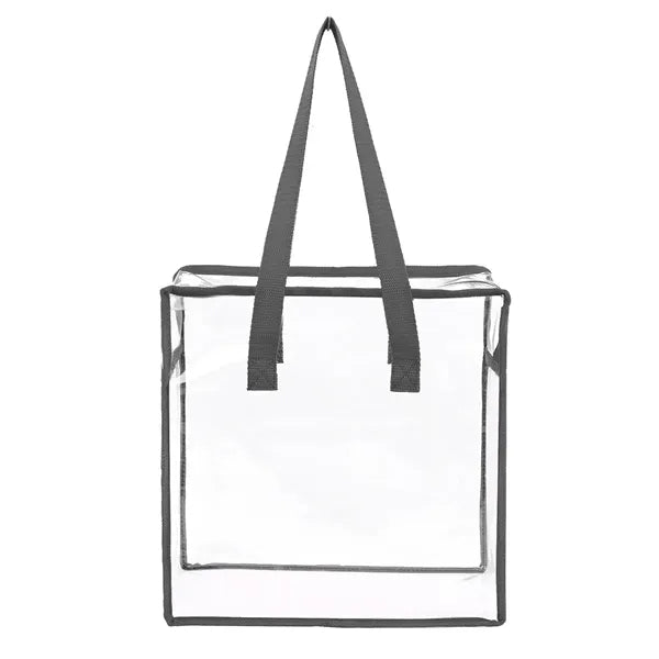 Clear Vinyl Stadium Compliant Zippered Tote Bag