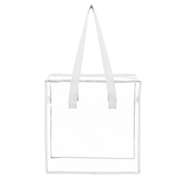 Clear Vinyl Stadium Compliant Zippered Tote Bag