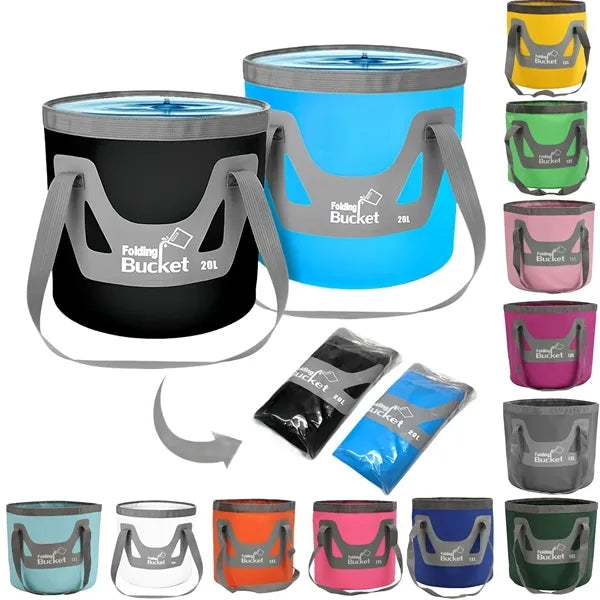 Collapsible Bucket with Handle Portable Folding Lightweight