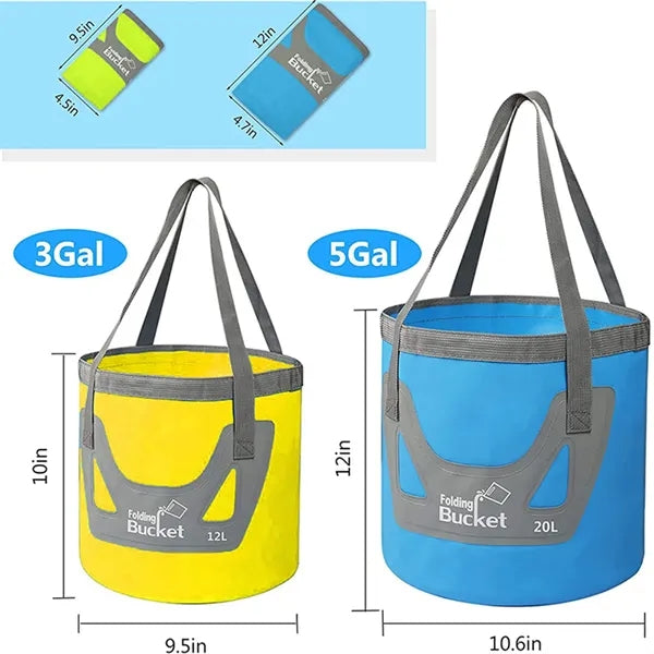 Collapsible Bucket with Handle Portable Folding Lightweight