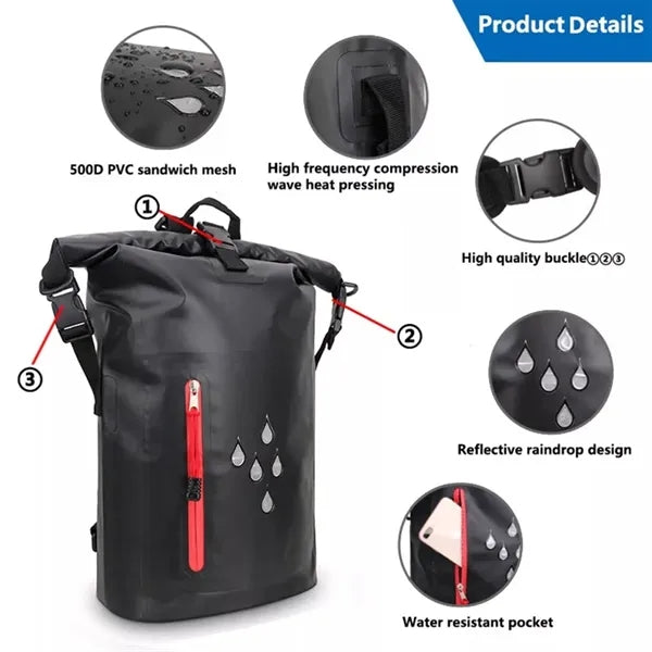 Multifunctional Swimming Waterproof Backpack 25L Diving Bag