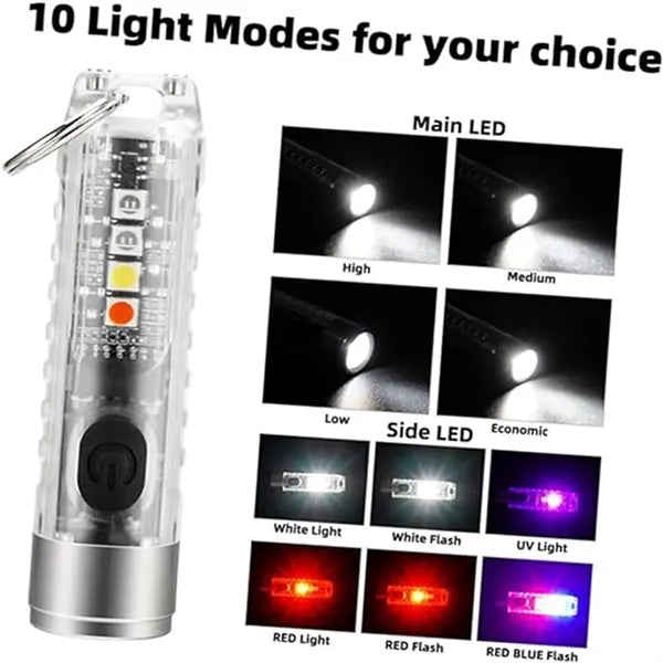 Keychain Flashlight Small Tiny Torch Led Magnetic Attraction
