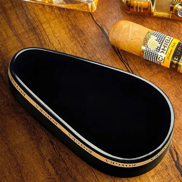 Cigar Ashtray Luxury Gilt Ceramic Portable Travel Ash Tray