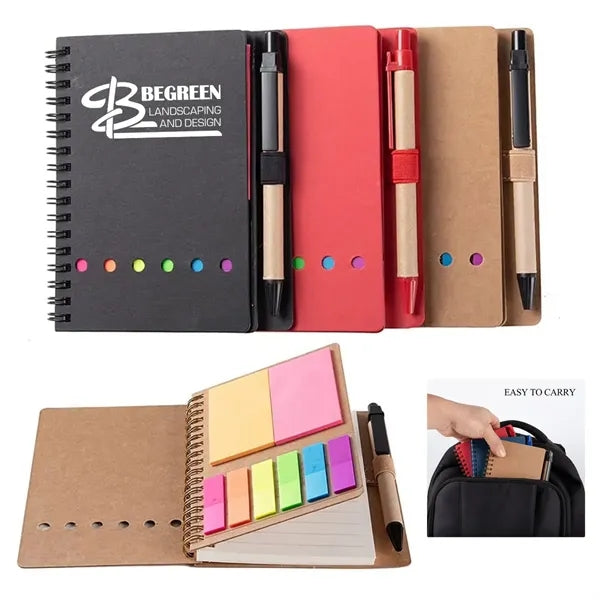 Spiral Notebook With Sticky Notes