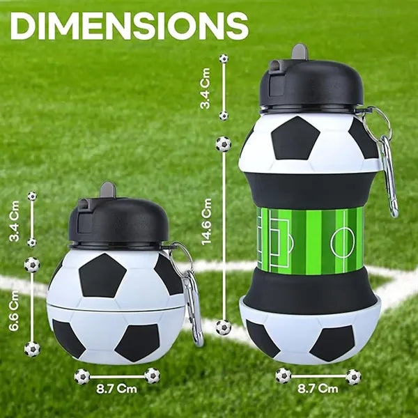 Collapsible BPA-Free Silicone Soccer Ball Water Bottle Kids