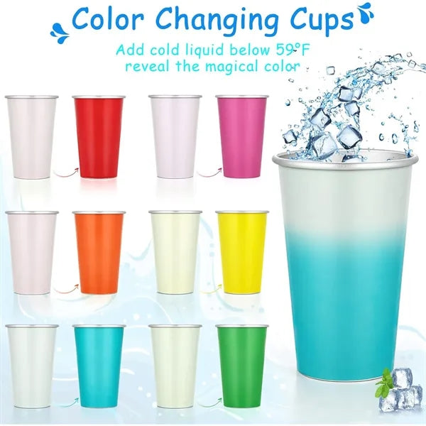 Aluminum Color Changing Cup 450ml Outdoor Portable