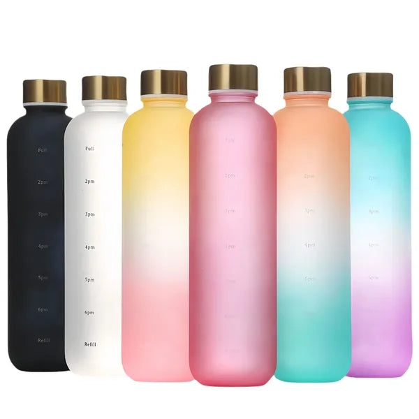 32oz Motivational Water Bottle with Time Marker to Drink