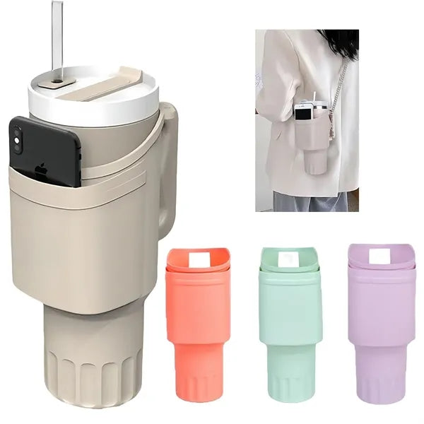Silicone Boot 40oz Tumbler Handle Water Bottle Holder Cover
