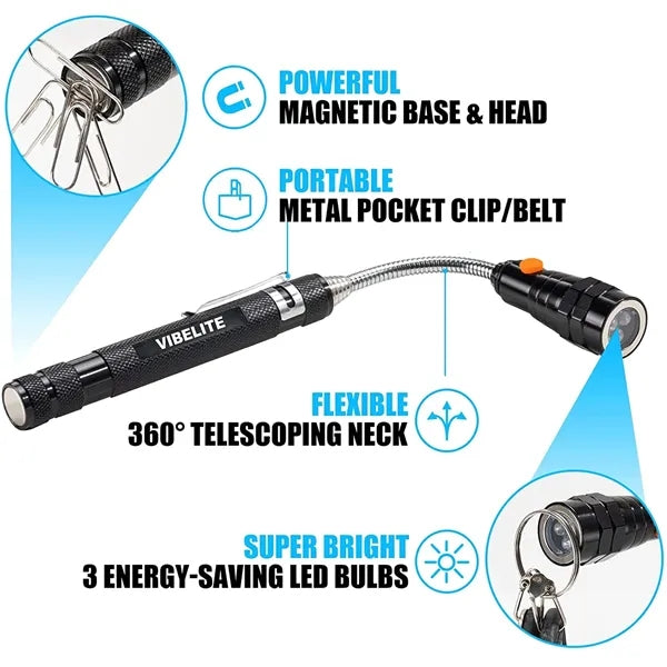 Magnetic Head Rotatable LED Torch/Pick Up Tool