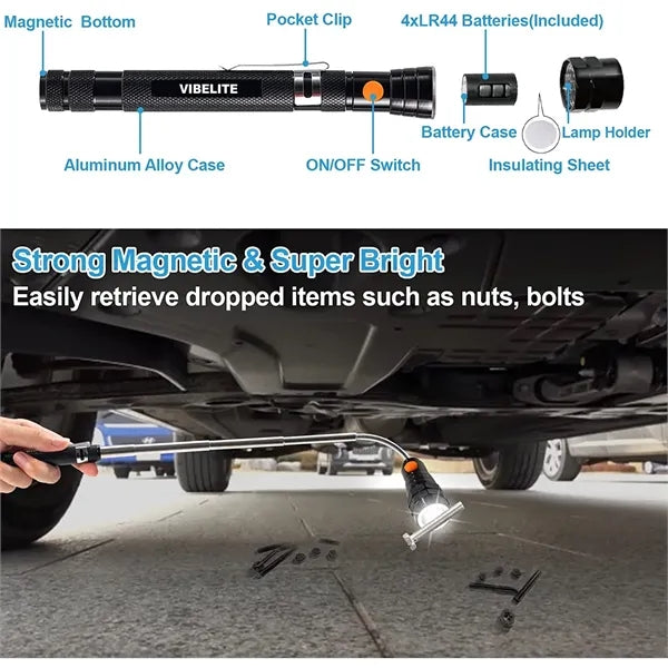 Magnetic Head Rotatable LED Torch/Pick Up Tool