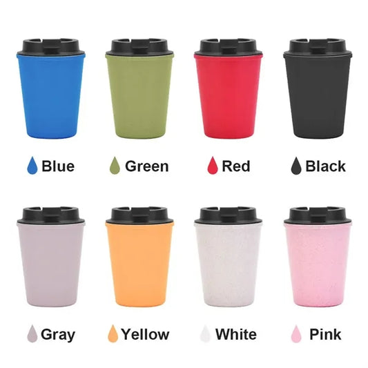 12OZ Portable Mini Wheat Straw Coffee Cup