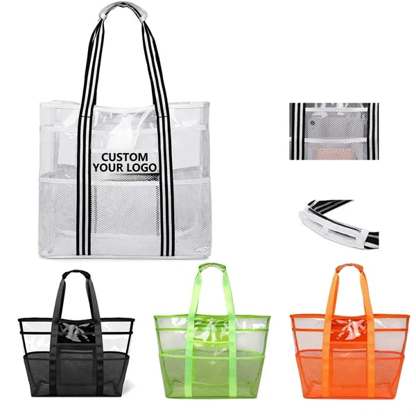 Plastic Waterproof Mesh Beach Tote Bag