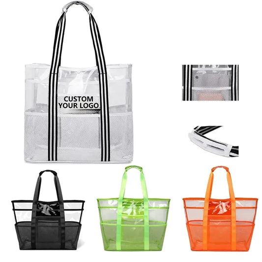 Plastic Waterproof Mesh Beach Tote Bag