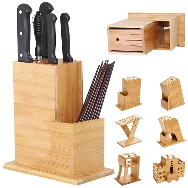 Bamboo Dust-proof And Anti-slip Knife Storage Rack