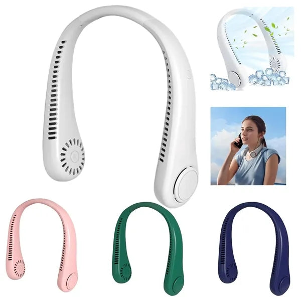 Vaneless hanging neck fan wearable cooling fan360 air outlet