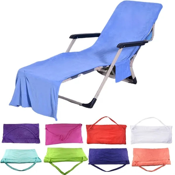 Beach Chair Cover Soft Lounge Towel Sunbathing Chaise