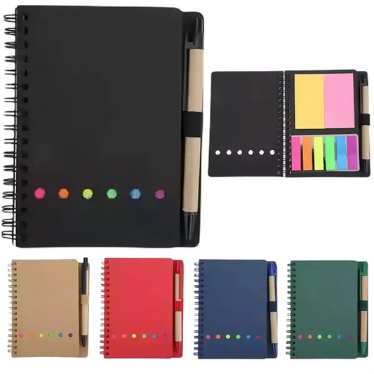 Lined Spiral Notebook With Pen Sticky Notes