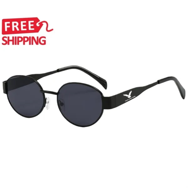 Retro Oval UV400 Metal Frame Sunglasses